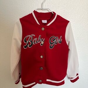 Red and White Baby Girl Jacket